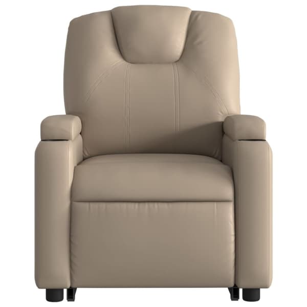 vidaXL Massagefåtölj med uppresningshjälp cappuccino konstläder