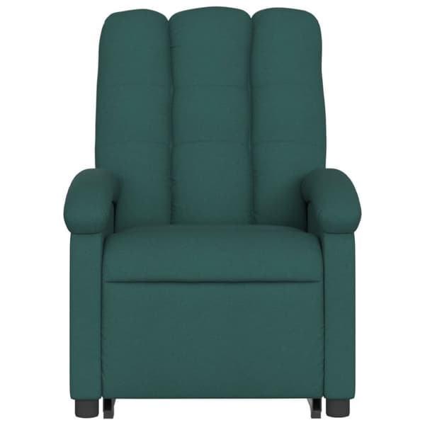 vidaXL Massagefåtölj med uppresningshjälp mörkgrön tyg