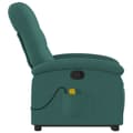 Miniatyrbild 7 av 8: vidaXL Massagefåtölj med uppresningshjälp mörkgrön tyg