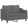 Miniatyrbillede 3 af 8: vidaXL 2-personers sofa med pyntepuder 120 cm stof mørkegrå