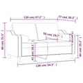 Miniatyrbillede 7 af 8: vidaXL 2-personers sofa med pyntepuder 120 cm stof mørkegrå