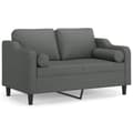 Miniatyrbillede 1 af 8: vidaXL 2-personers sofa med pyntepuder 120 cm stof mørkegrå