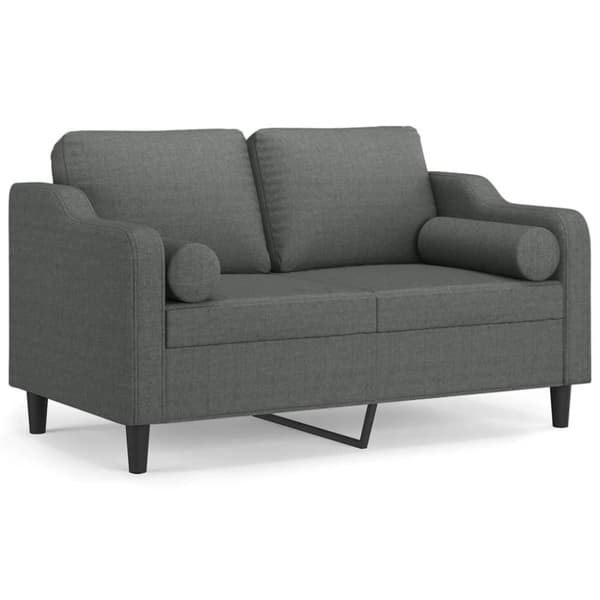vidaXL 2-personers sofa med pyntepuder 120 cm stof mørkegrå