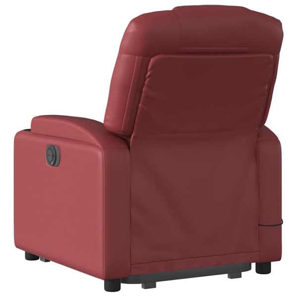 vidaXL massagestol med løftefunktion kunstlæder vinrød
