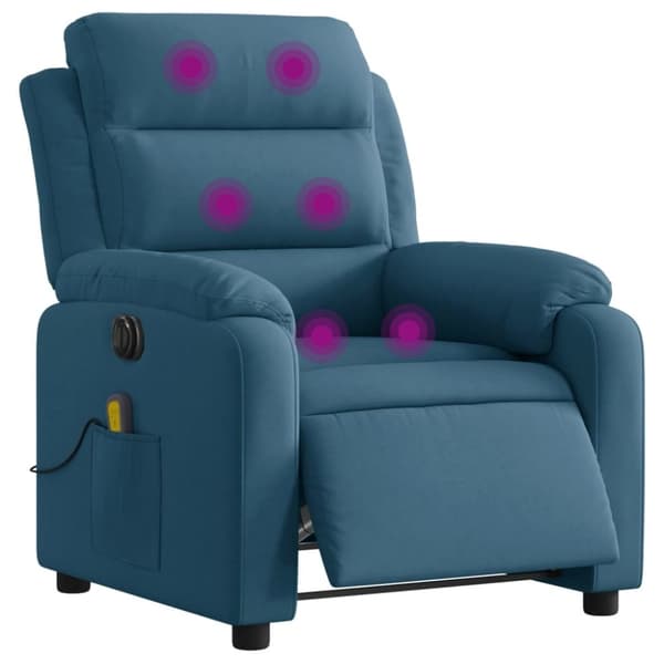 vidaXL massagestol velour blå