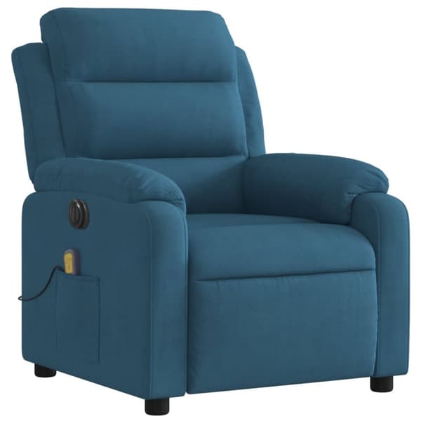 vidaXL massagestol velour blå