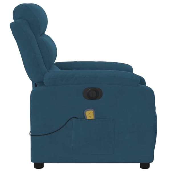 vidaXL massagestol velour blå
