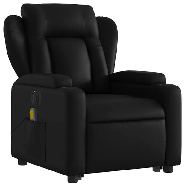 vidaXL massagestol med løftefunktion kunstlæder sort