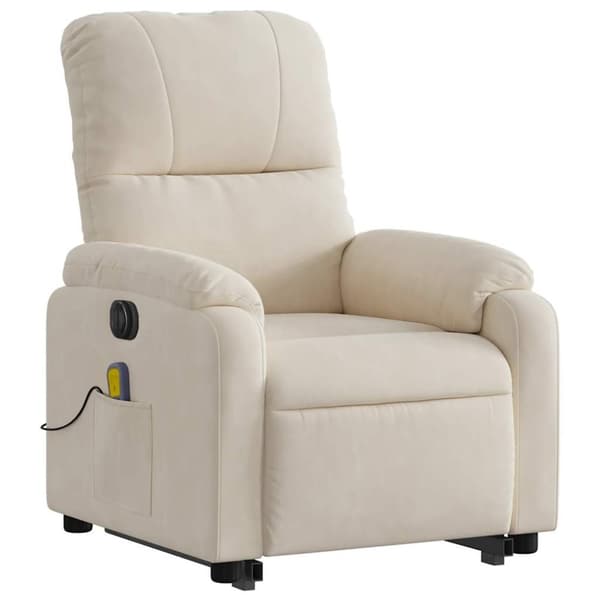 vidaXL Elektrisk massagefåtölj med uppresningshjälp mikrofibertyg