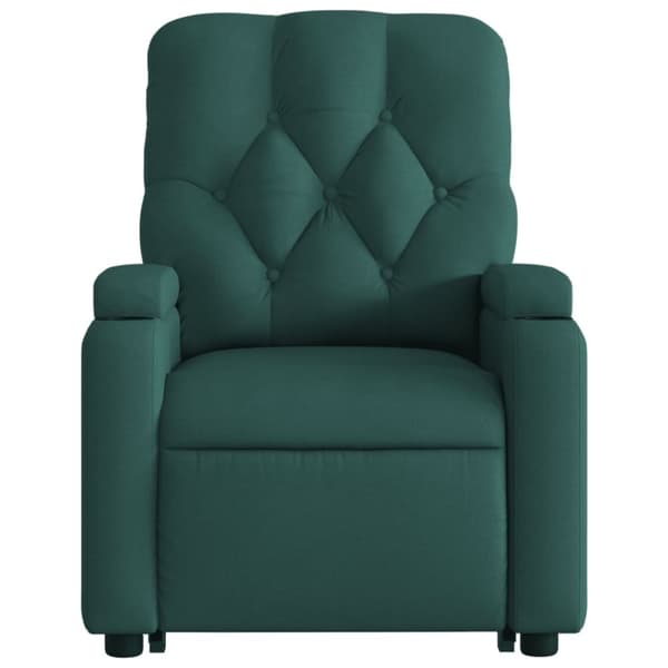 vidaXL Reclinerfåtölj med uppresningshjälp mörkgrön tyg