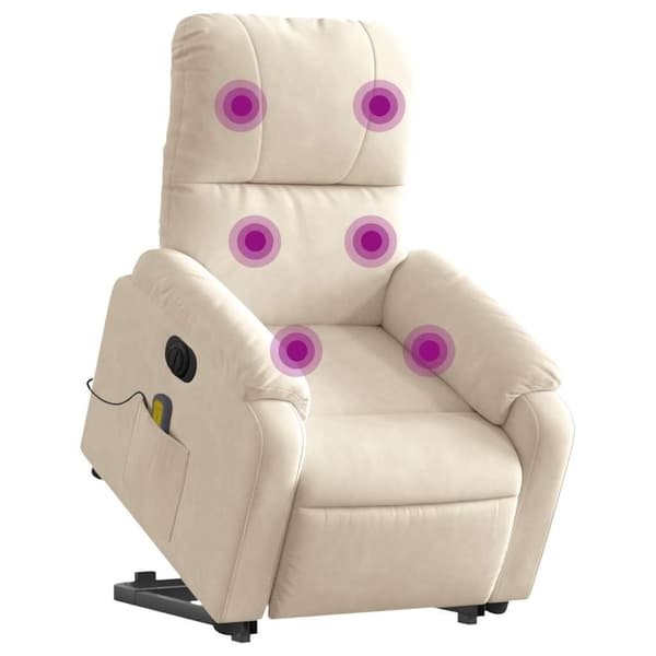 vidaXL massagestol med løftefunktion mikrofiberstof beige