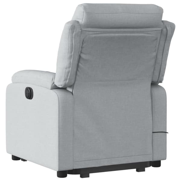 vidaXL Elektrisk massagefåtölj med uppresningshjälp ljusgrå tyg