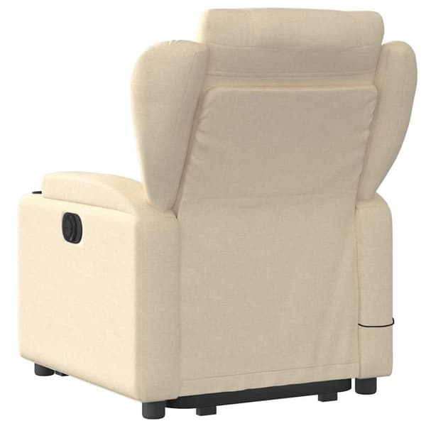 vidaXL Massagefåtölj med uppresningshjälp gräddvit tyg