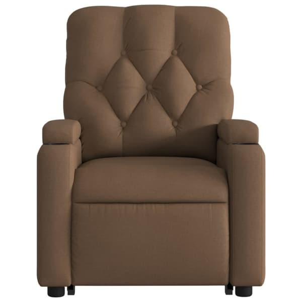 vidaXL Reclinerfåtölj med uppresningshjälp brun tyg