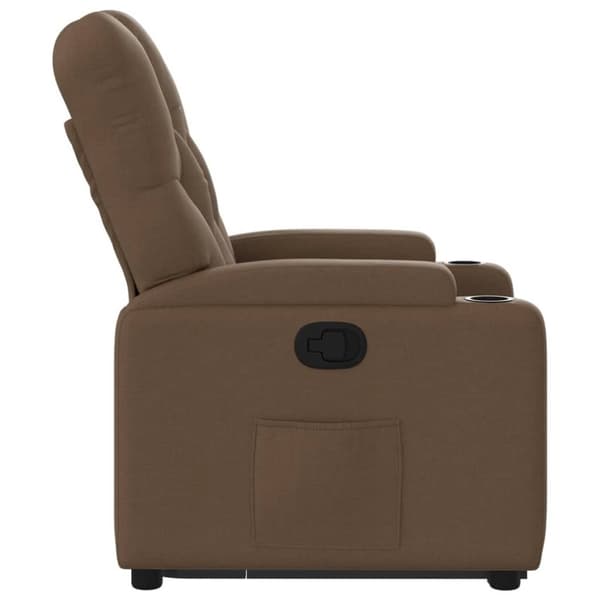 vidaXL Reclinerfåtölj med uppresningshjälp brun tyg