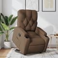 Miniatyrbild 11 av 11: vidaXL Reclinerfåtölj med uppresningshjälp brun tyg