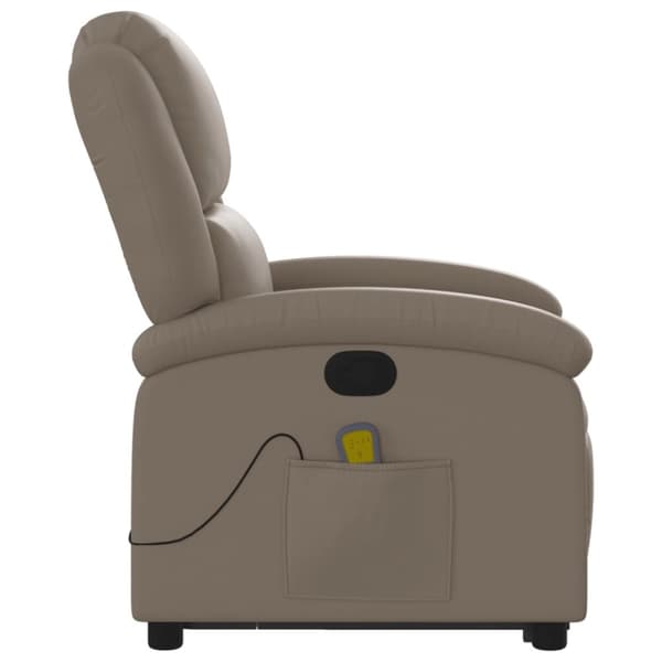 vidaXL Massagefåtölj med uppresningshjälp cappuccino konstläder