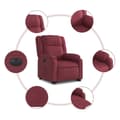 Miniatyrbild 6 av 11: vidaXL Elektrisk reclinerfåtölj med uppresningshjälp vinröd tyg