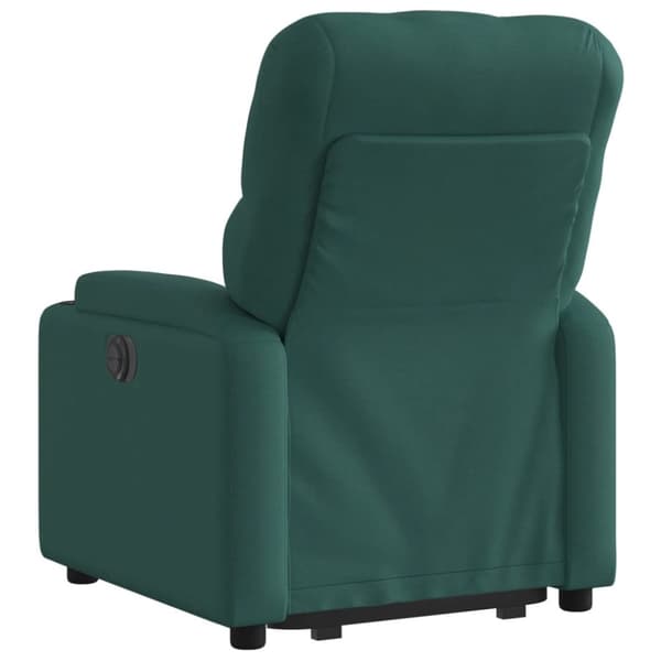vidaXL Elektrisk reclinerfåtölj med uppresningshjälp mörkgrön tyg