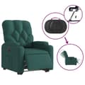 Miniatyrbild 4 av 11: vidaXL Elektrisk reclinerfåtölj med uppresningshjälp mörkgrön tyg