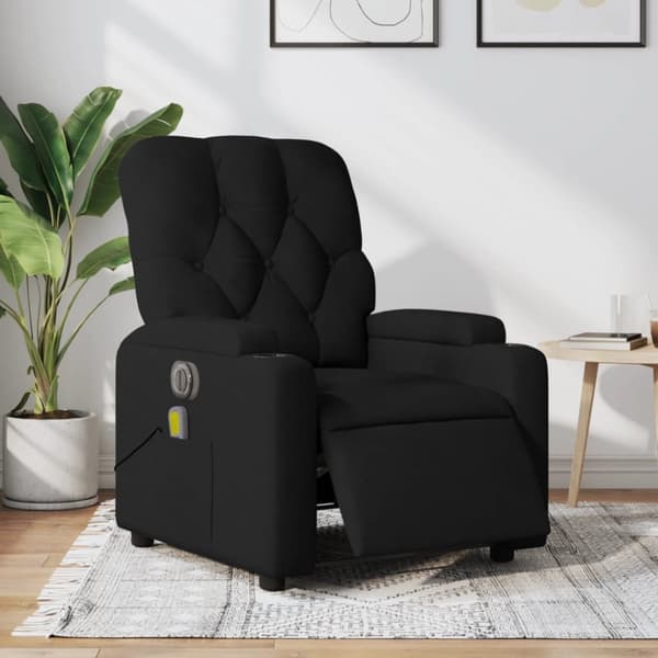 vidaXL eldrevet massagestol stof sort