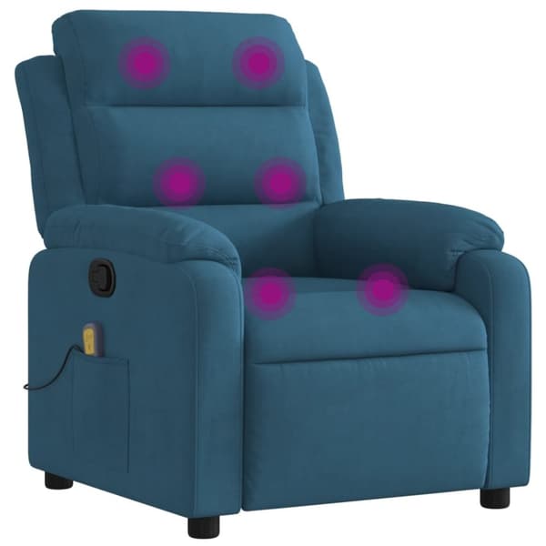 vidaXL massagestol velour blå
