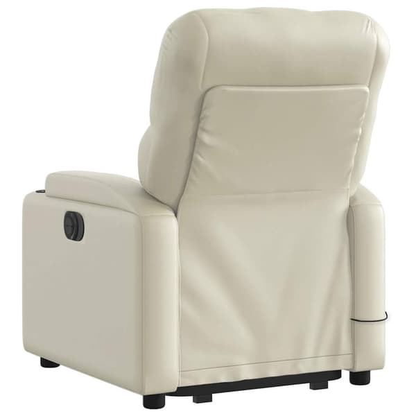 vidaXL massagestol med løftefunktion kunstlæder cremefarvet