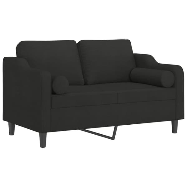 vidaXL 2-sits soffa med prydnadskuddar svart 120 cm tyg