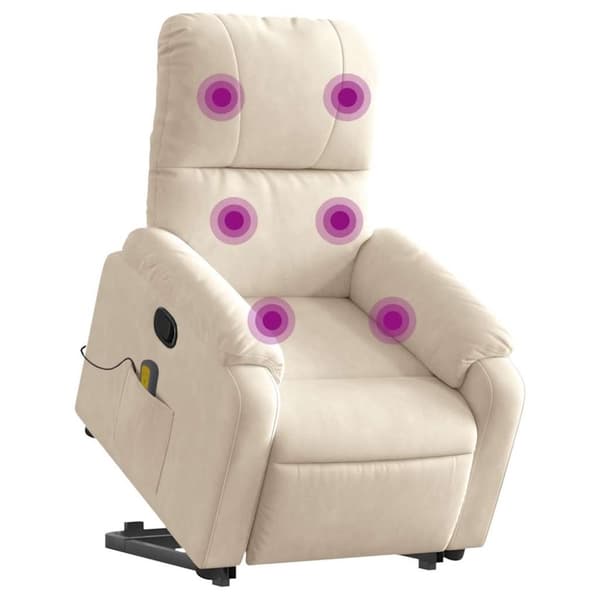 vidaXL massagestol med løftefunktion mikrofiberstof beige