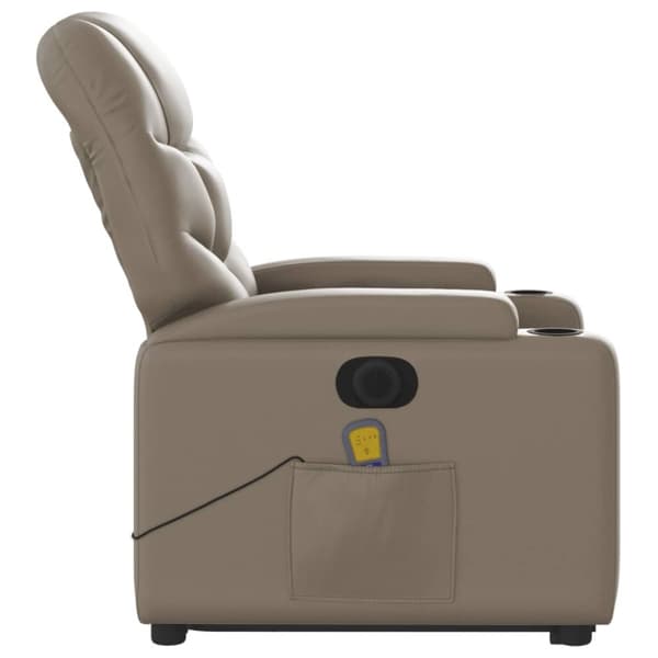 vidaXL massagestol med løftefunktion kunstlæder cappuccinofarvet