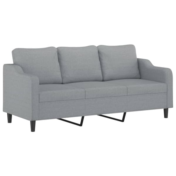 vidaXL 3-sitssoffa med fotpall ljusgrå 180 cm tyg