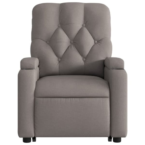 vidaXL Elektrisk reclinerfåtölj med uppresningshjälp taupe tyg