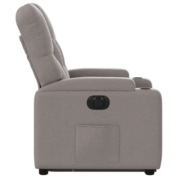vidaXL Elektrisk reclinerfåtölj med uppresningshjälp taupe tyg