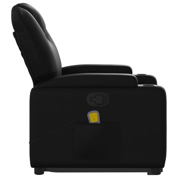 vidaXL Massagefåtölj med uppresningshjälp svart konstläder