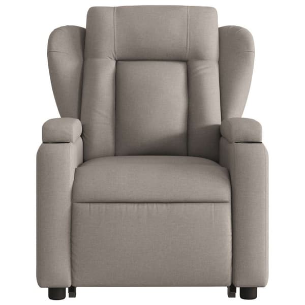 vidaXL Elektrisk massagefåtölj med uppresningshjälp taupe tyg