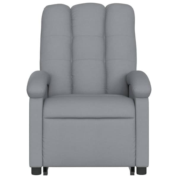 vidaXL Elektrisk massagefåtölj med uppresningshjälp ljusgrå tyg