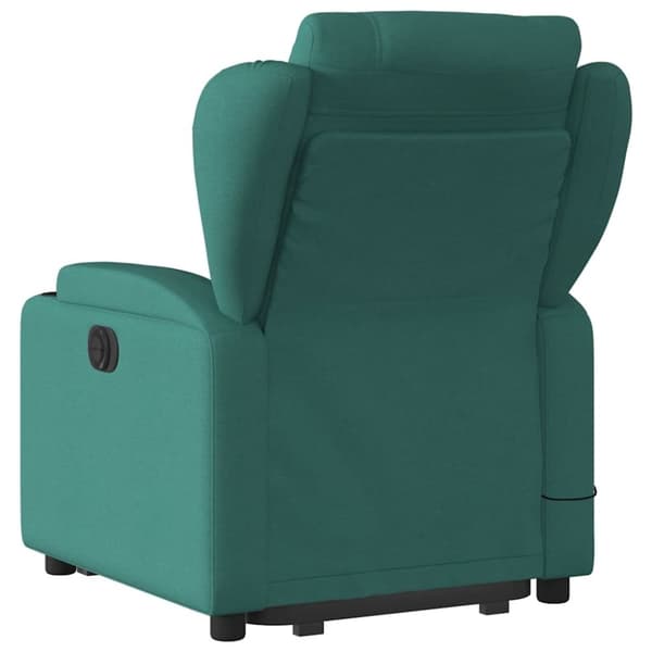 vidaXL Massagefåtölj med uppresningshjälp mörkgrön tyg