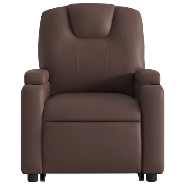 vidaXL Massagefåtölj med uppresningshjälp brun konstläder