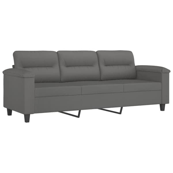 vidaXL sofasæt 3 dele med hynder mikrofiberstof mørkegrå
