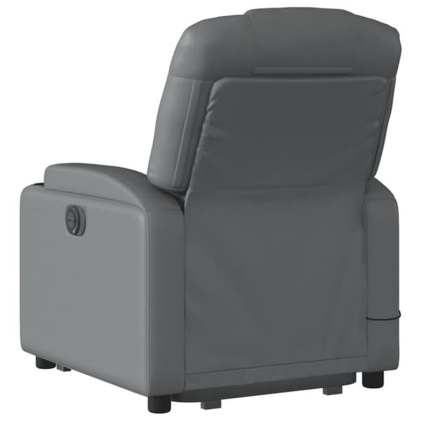 vidaXL Massagefåtölj med uppresningshjälp grå konstläder