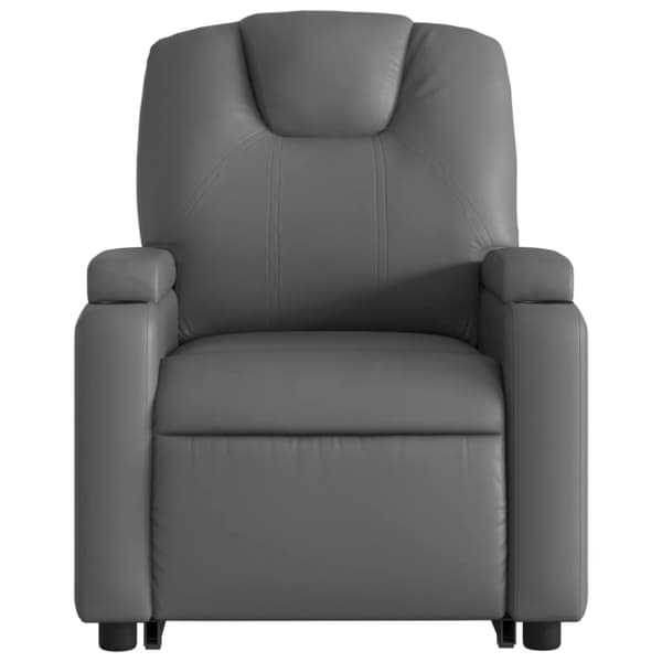vidaXL Massagefåtölj med uppresningshjälp grå konstläder