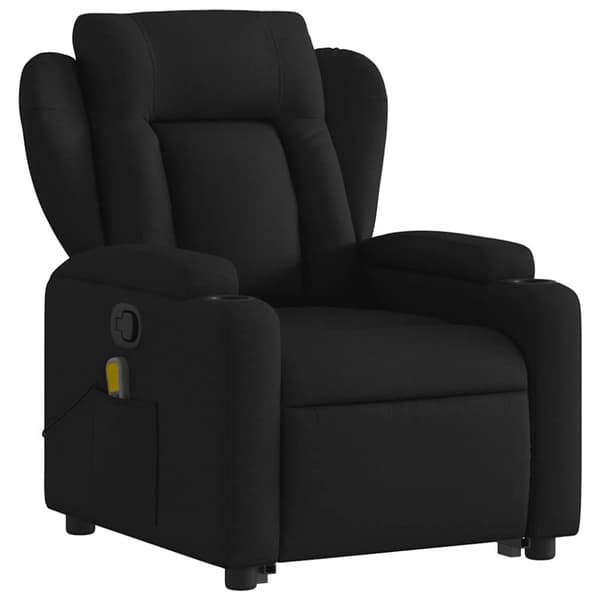vidaXL Massagefåtölj med uppresningshjälp svart tyg