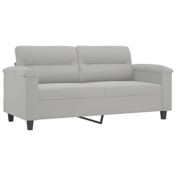 vidaXL sofasæt 2 dele med puder mikrofiberstof lysegrå