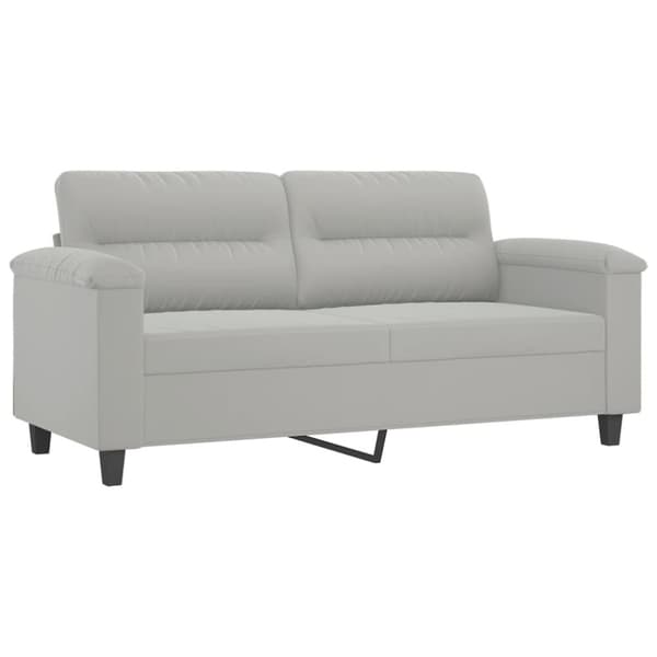 vidaXL sofasæt 3 dele med puder mikrofiberstof lysegrå