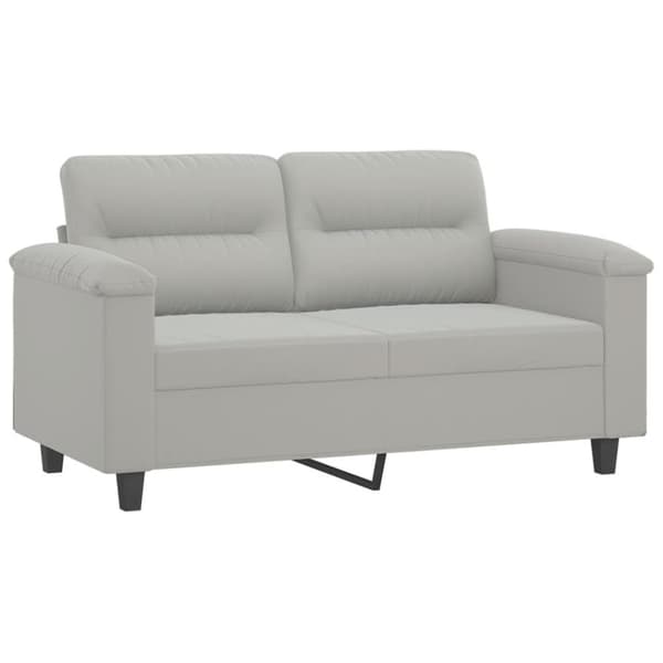 vidaXL sofasæt 3 dele med puder mikrofiberstof lysegrå