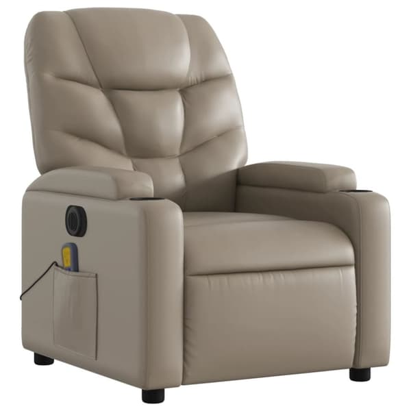 vidaXL Elektrisk massagefåtölj cappuccino konstläder