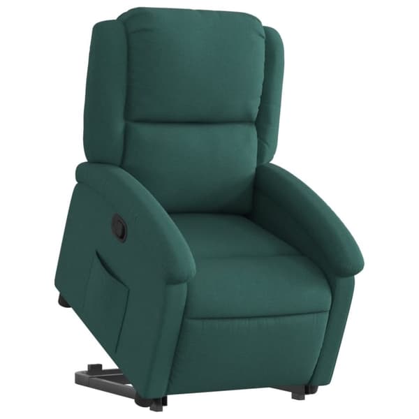 vidaXL Reclinerfåtölj med uppresningshjälp mörkgrön tyg