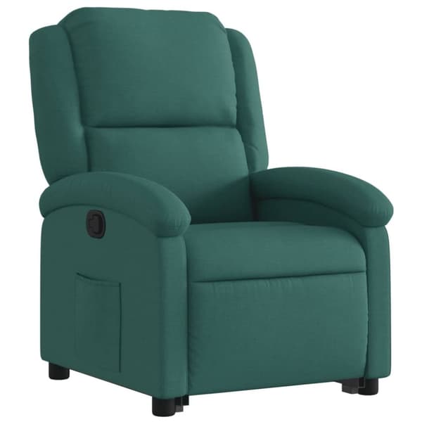 vidaXL Reclinerfåtölj med uppresningshjälp mörkgrön tyg
