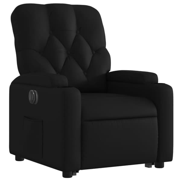 vidaXL Reclinerfåtölj med uppresningshjälp svart konstläder