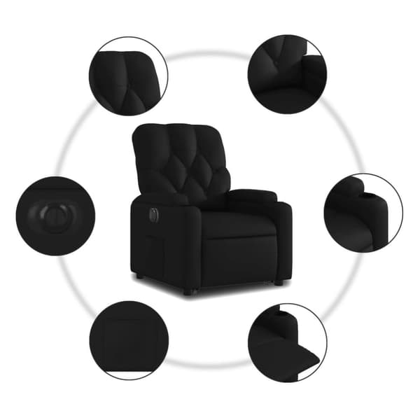 vidaXL Reclinerfåtölj med uppresningshjälp svart konstläder